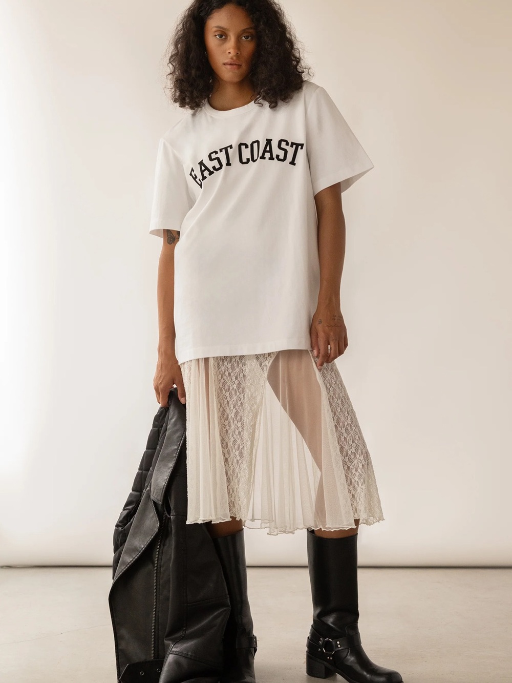 Lace short sleeves midi dress